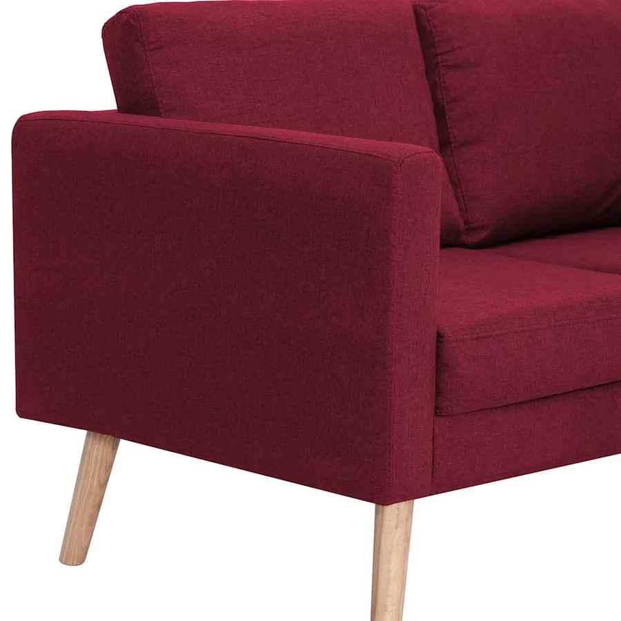 Ensemble de canapé 2 pcs Tissu Rouge bordeaux - 10