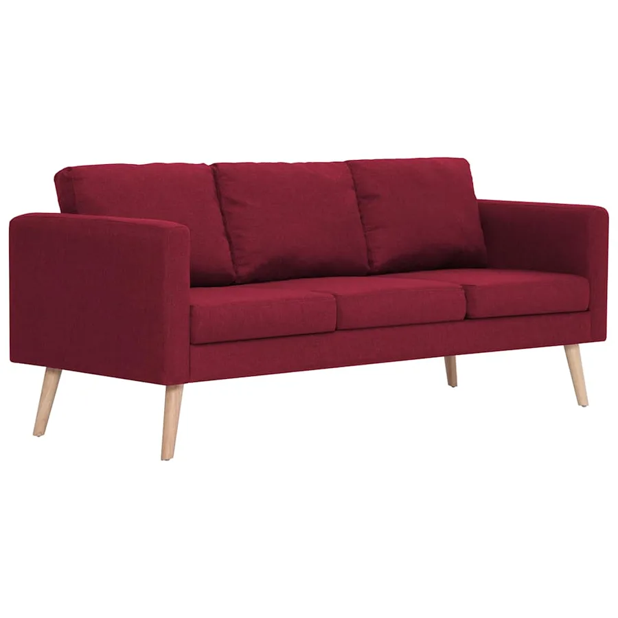 Ensemble de canapé 2 pcs Tissu Rouge bordeaux - 3