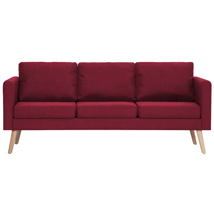 Ensemble de canapé 2 pcs Tissu Rouge bordeaux - 4