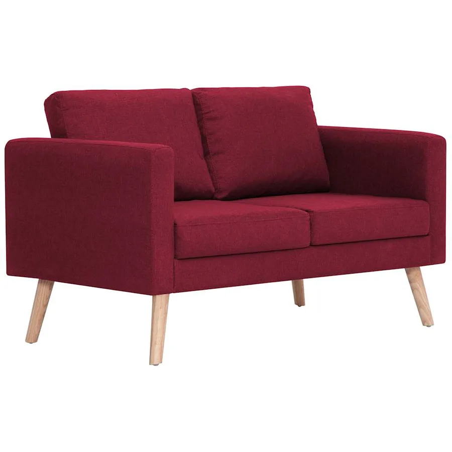 Ensemble de canapé 2 pcs Tissu Rouge bordeaux - 6