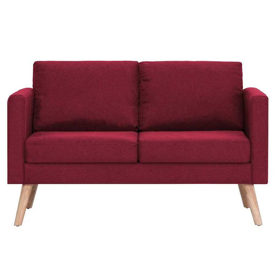 Ensemble de canapé 2 pcs Tissu Rouge bordeaux - 7