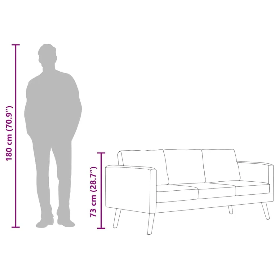 Canapé à 3 places Tissu Rouge bordeaux - 9