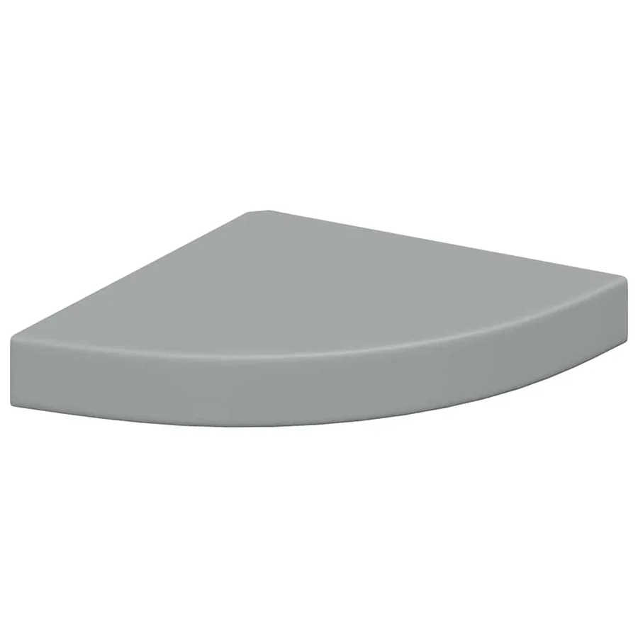 Étagère d'angle flottante gris 25x25x3,8 cm MDF - 2