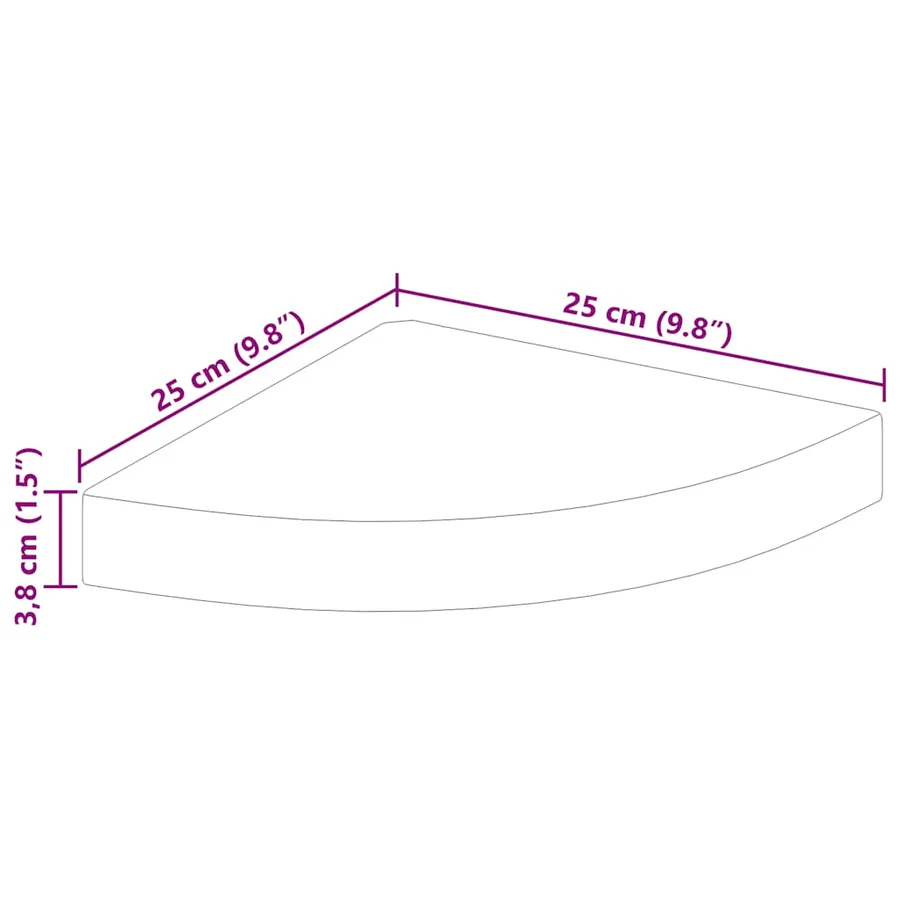Étagère d'angle flottante gris 25x25x3,8 cm MDF - 9