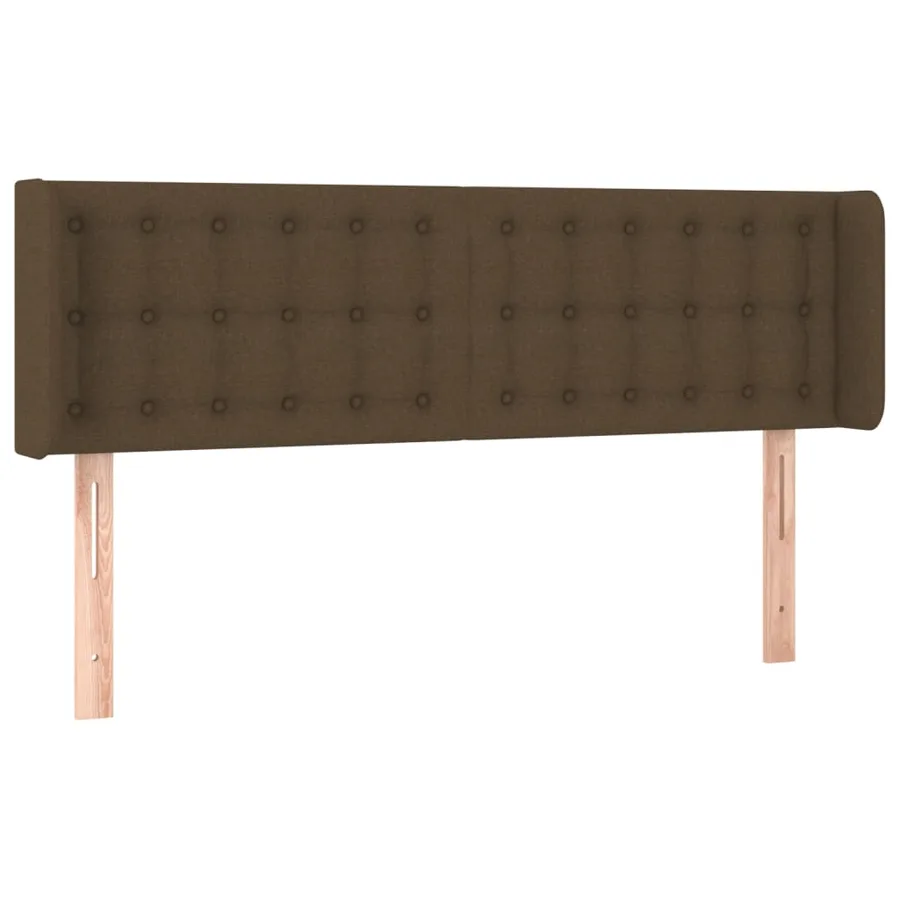 Tête de lit avec oreilles Marron Foncé 147x16x78/88 cm Tissu - 2