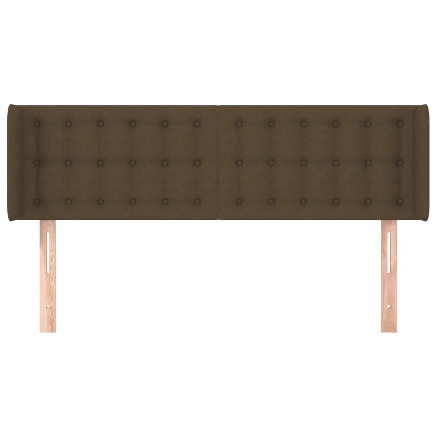 Tête de lit avec oreilles Marron Foncé 147x16x78/88 cm Tissu - 3
