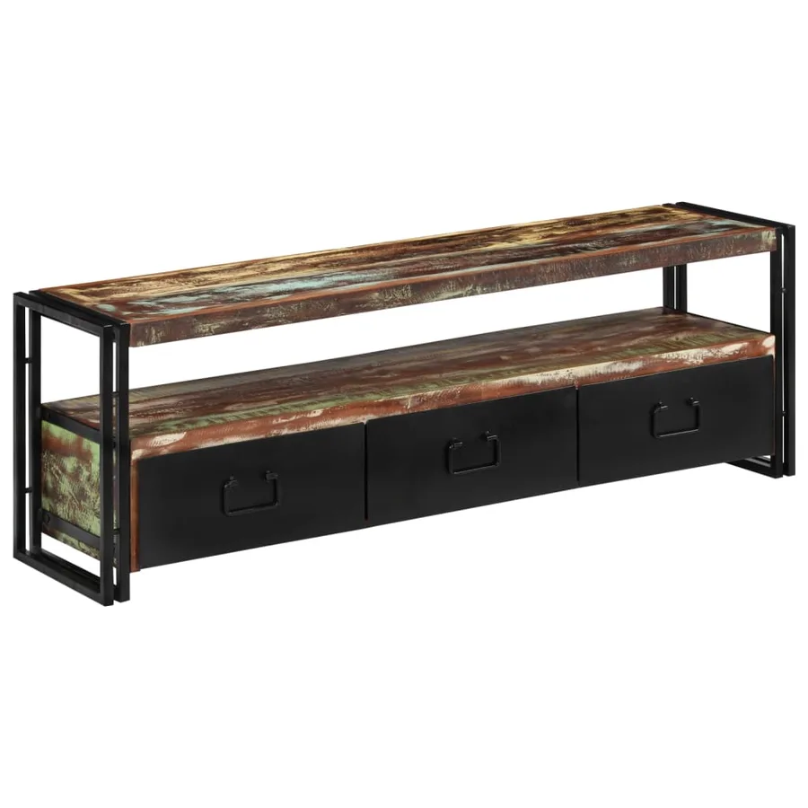 Meuble TV Bois de récupération massif 120 x 30 x 40 cm - 13