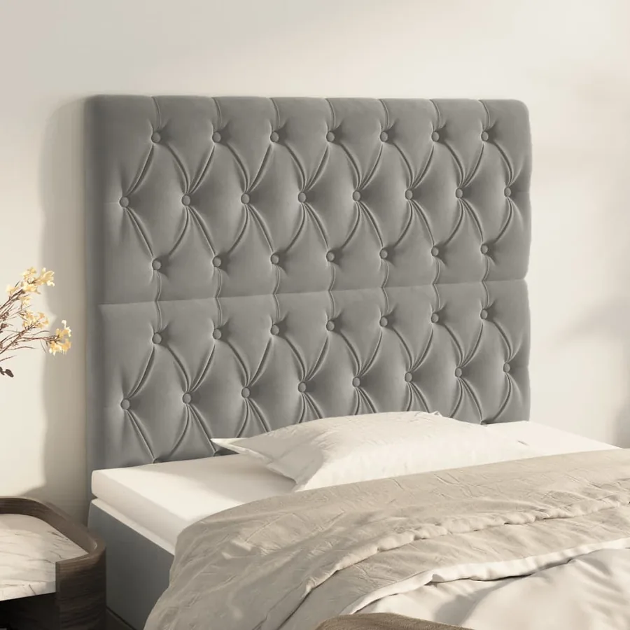 Tête de lit Gris clair 90x7x118/128 cm Velours