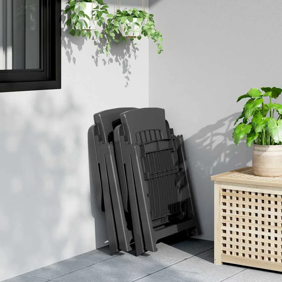 Chaises inclinables de jardin lot de 2 anthracite PP - 3
