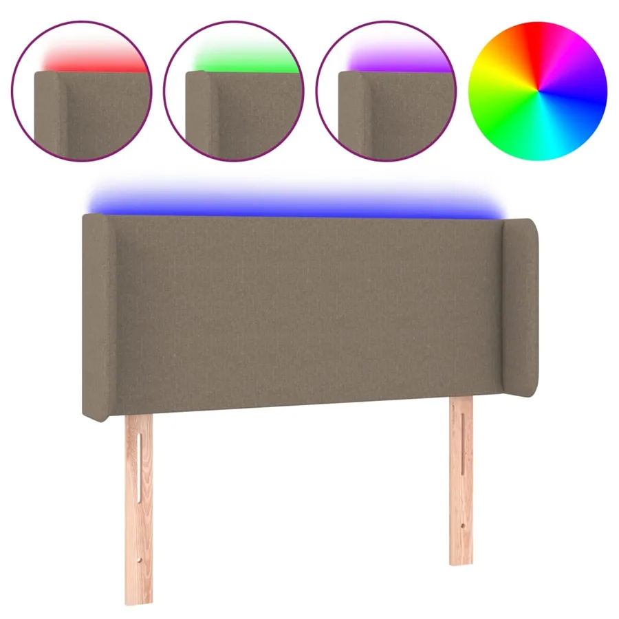 Tête de lit à LED Taupe 83x16x78/88 cm Tissu - 2