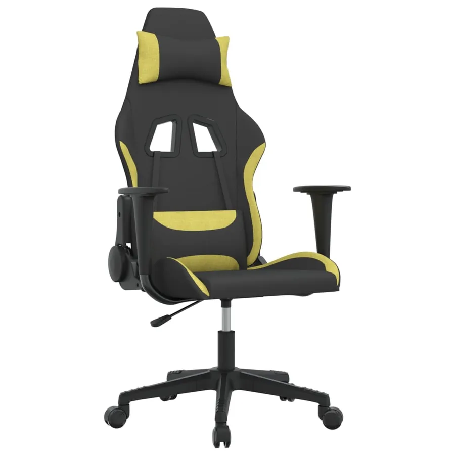 Chaise de jeu Noir et vert clair Tissu - 2