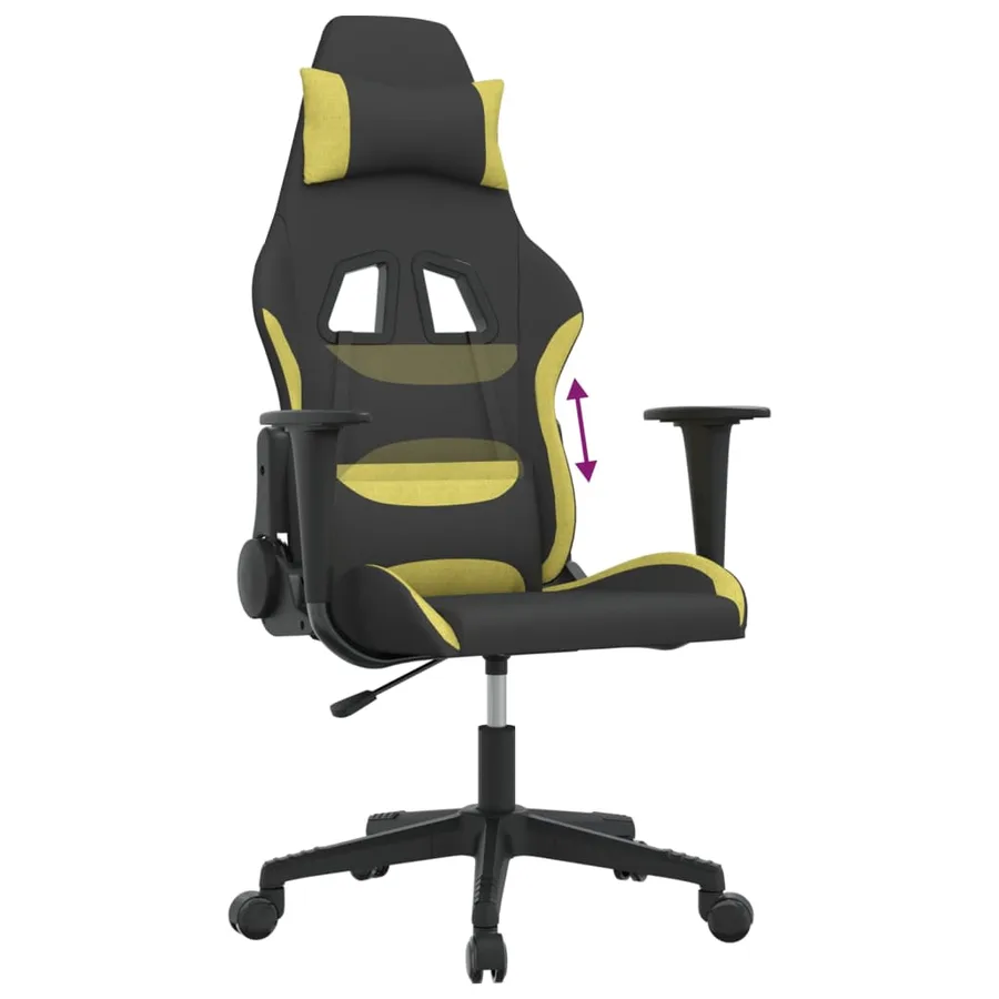 Chaise de jeu Noir et vert clair Tissu - 7