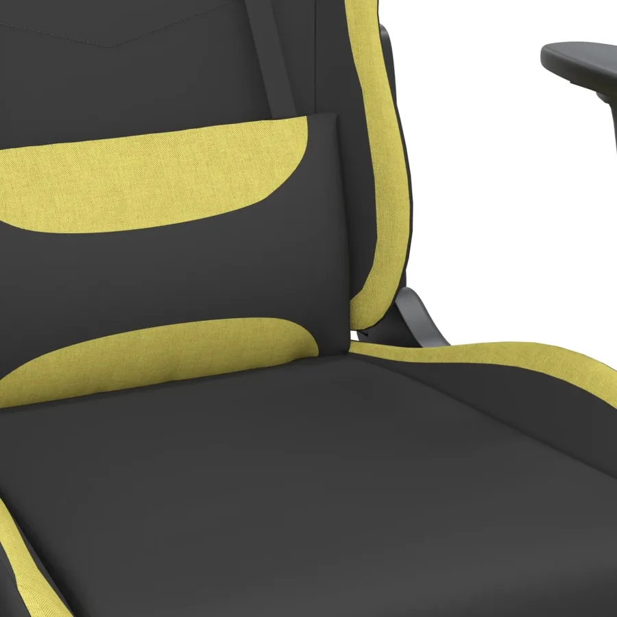 Chaise de jeu Noir et vert clair Tissu - 8