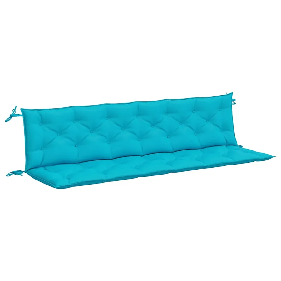 Coussins de banc de jardin lot de 2 turquoise 200x50x7 cm tissu - 2