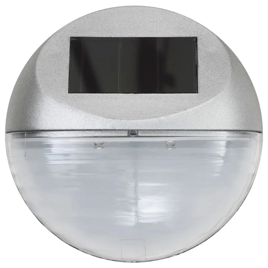 Lampe solaire murale à LED d'extérieur 12 pcs Rond Argenté - 4