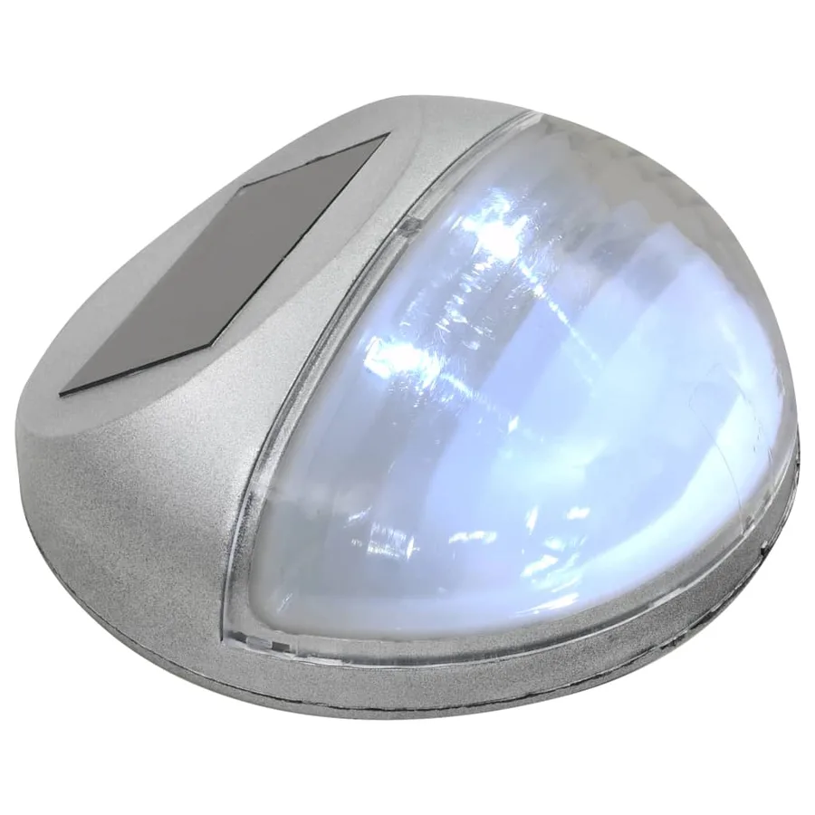 Lampe solaire murale à LED d'extérieur 12 pcs Rond Argenté - 5