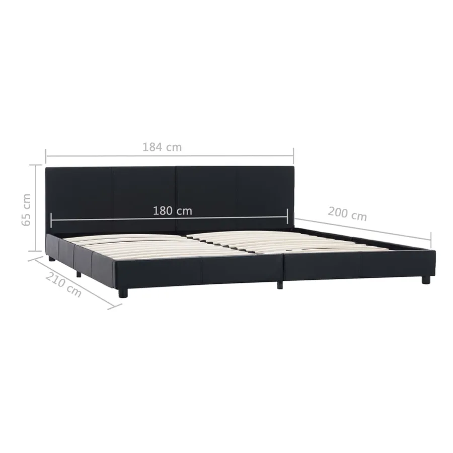 Cadre de lit Noir Similicuir 180x200 cm - 7