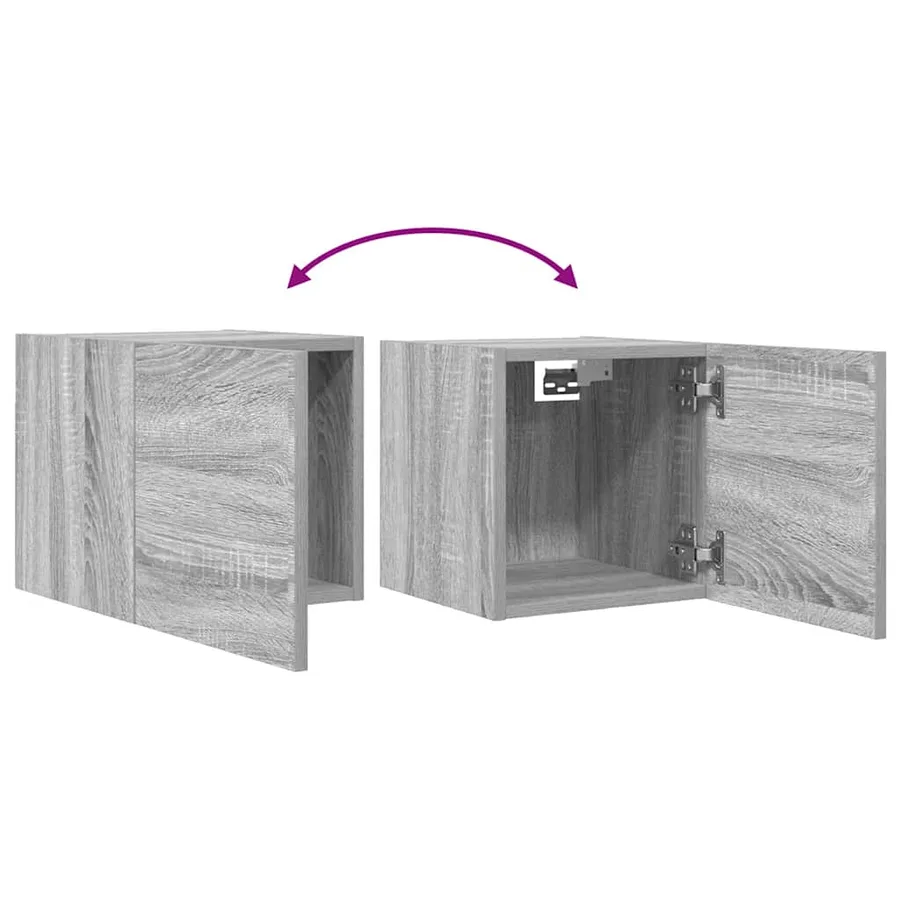 Meuble TV mural Sonoma gris 30,5x30x30 cm - 7