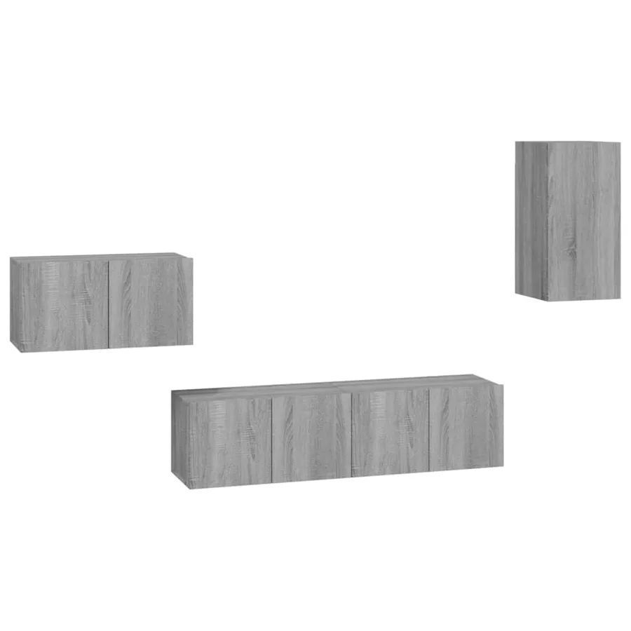 Ensemble de meubles TV 4 pcs Sonoma gris Bois d'ingénierie - 2