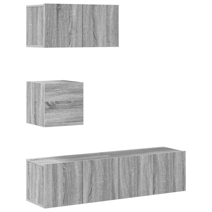 Ensemble de meubles TV 4 pcs Sonoma gris Bois d'ingénierie - 2