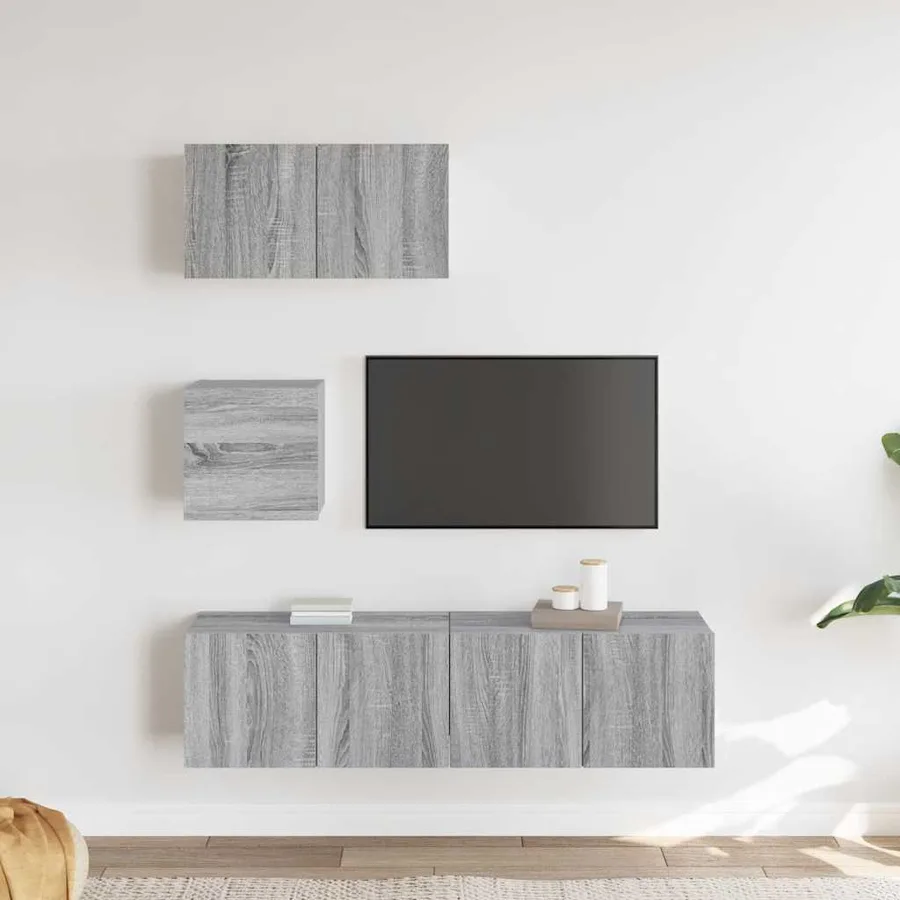 Ensemble de meubles TV 4 pcs Sonoma gris Bois d'ingénierie - 3