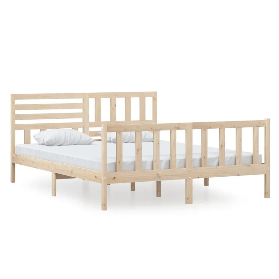 Cadre de lit sans matelas bois massif 160x200 cm - 2