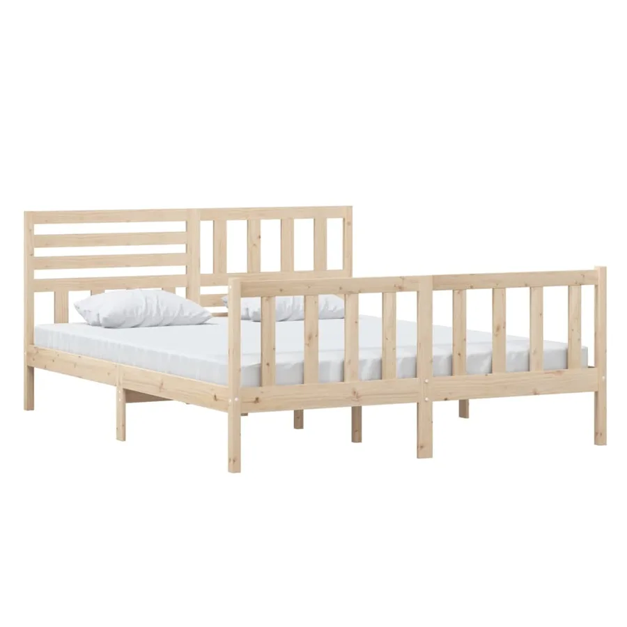 Cadre de lit sans matelas bois massif 160x200 cm - 3