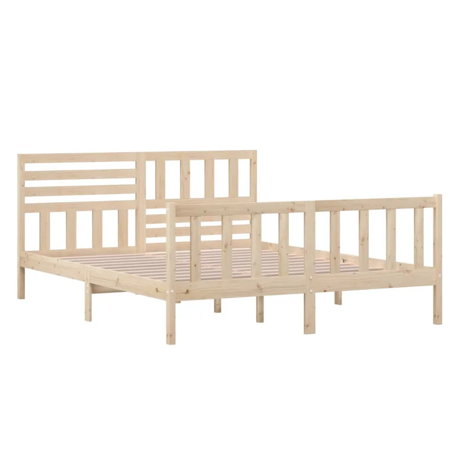 Cadre de lit sans matelas bois massif 160x200 cm - 4
