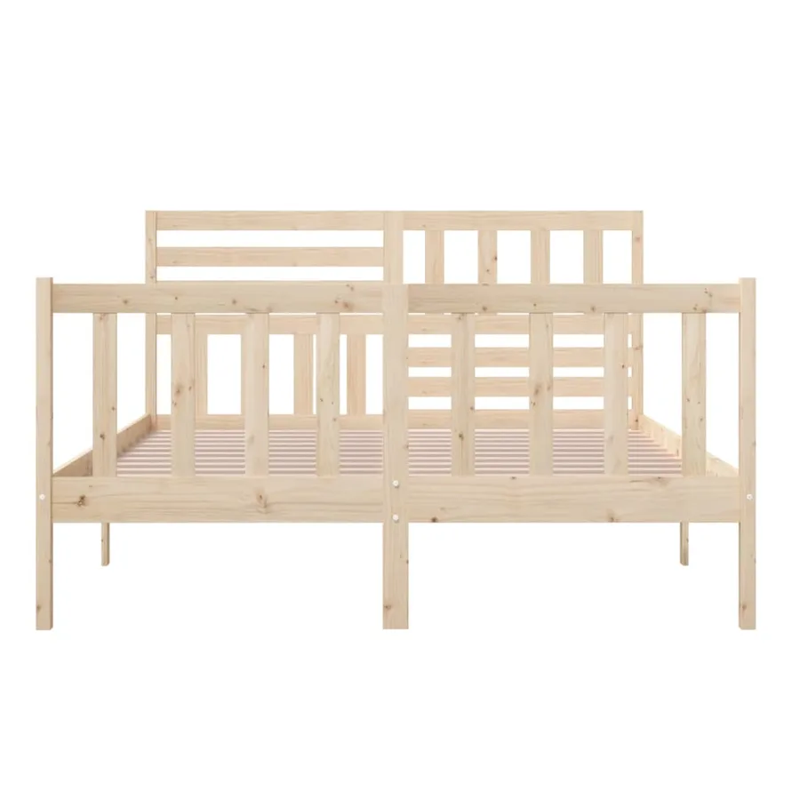 Cadre de lit sans matelas bois massif 160x200 cm - 5