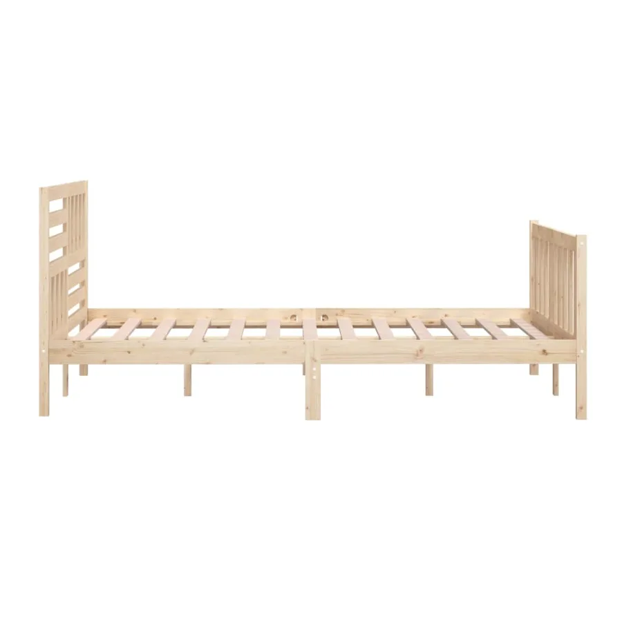 Cadre de lit sans matelas bois massif 160x200 cm - 6