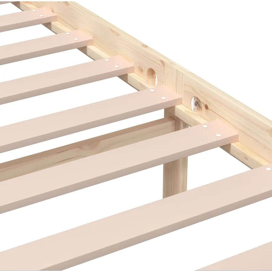 Cadre de lit sans matelas bois massif 160x200 cm - 7