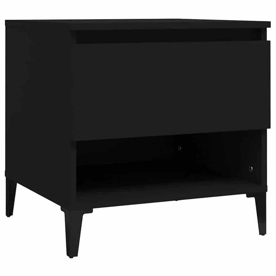 Table d'appoint Noir 50x46x50 cm Bois d’ingénierie - 2