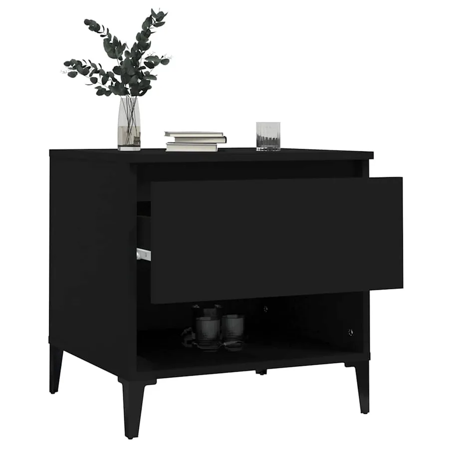 Table d'appoint Noir 50x46x50 cm Bois d’ingénierie - 5