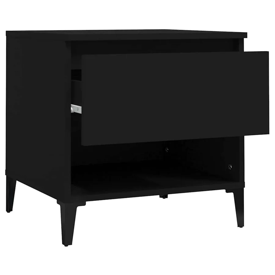 Table d'appoint Noir 50x46x50 cm Bois d’ingénierie - 7