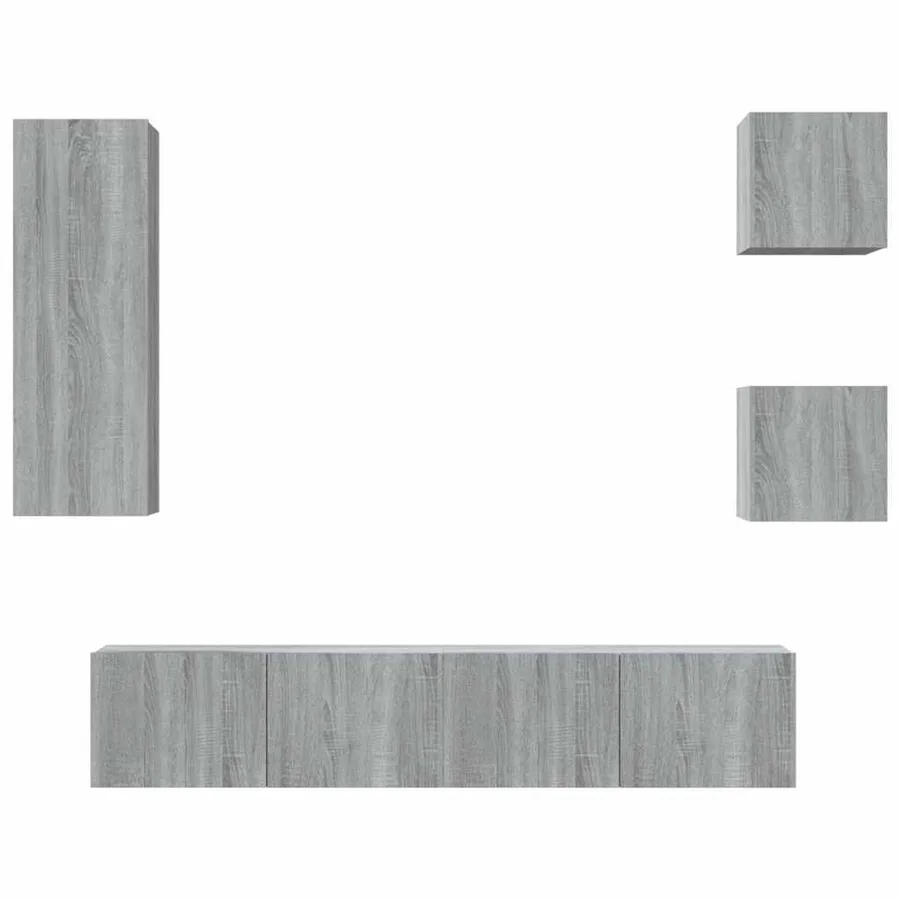 Ensemble de meubles TV 5 pcs Sonoma gris Bois d'ingénierie - 2