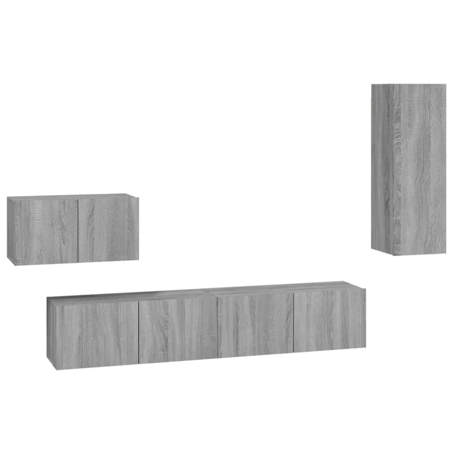 Ensemble de meubles TV 4 pcs Sonoma gris Bois d'ingénierie - 2
