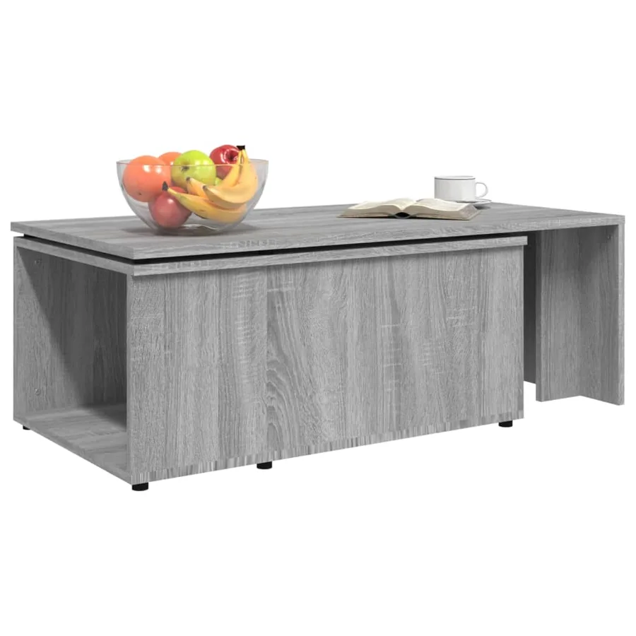 Table basse Sonoma gris 150x50x35 cm Bois d'ingénierie - 5