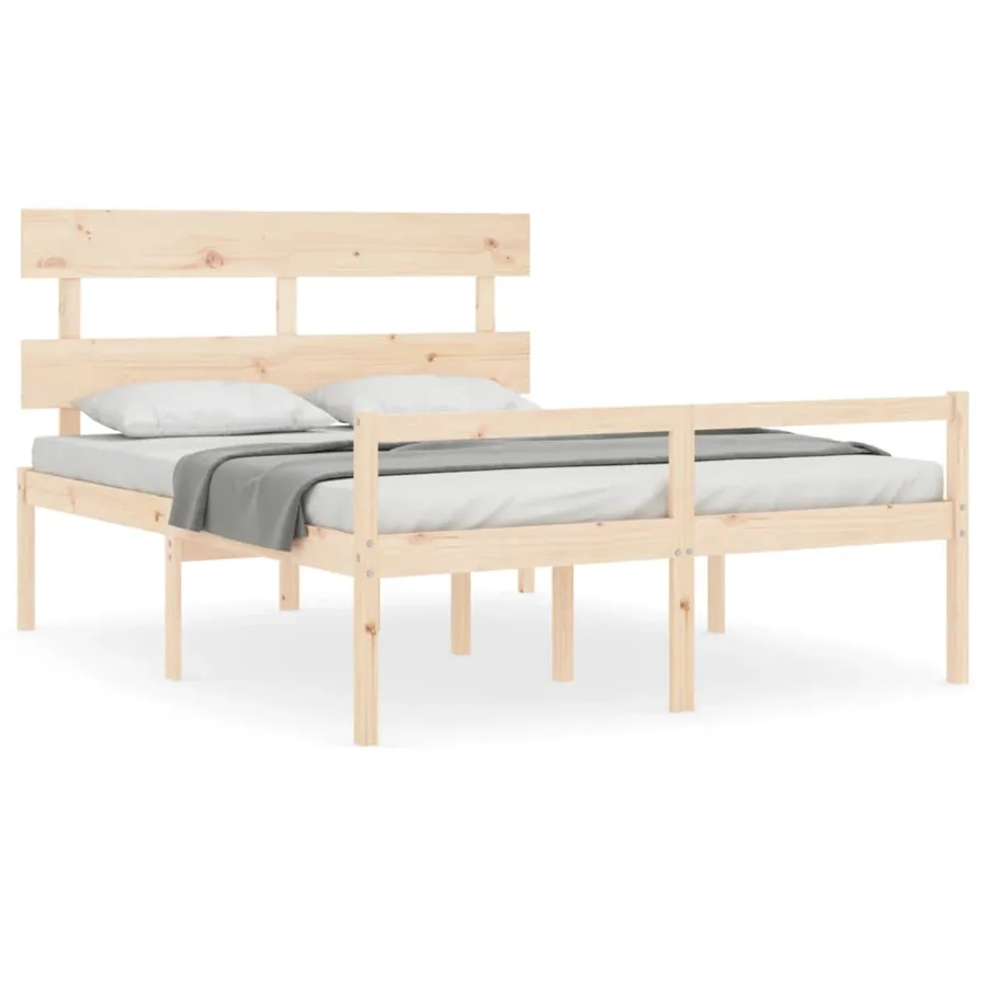 Lit pour personne âgée sans matelas 160x200 cm bois massif - 2