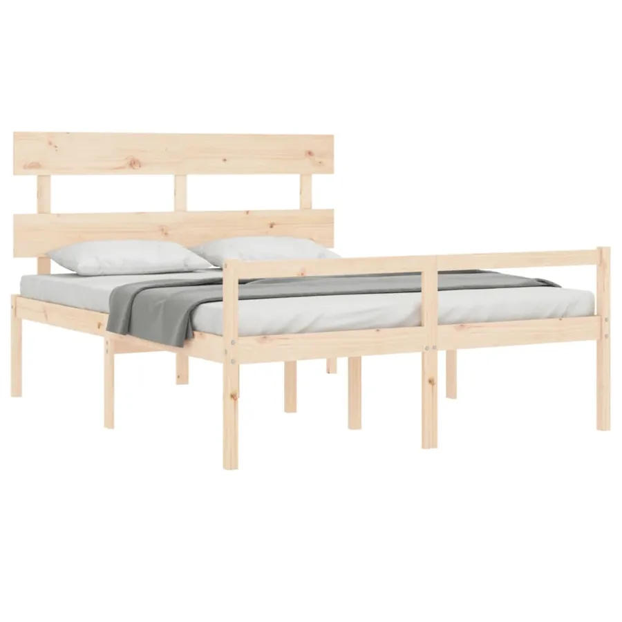 Lit pour personne âgée sans matelas 160x200 cm bois massif - 4