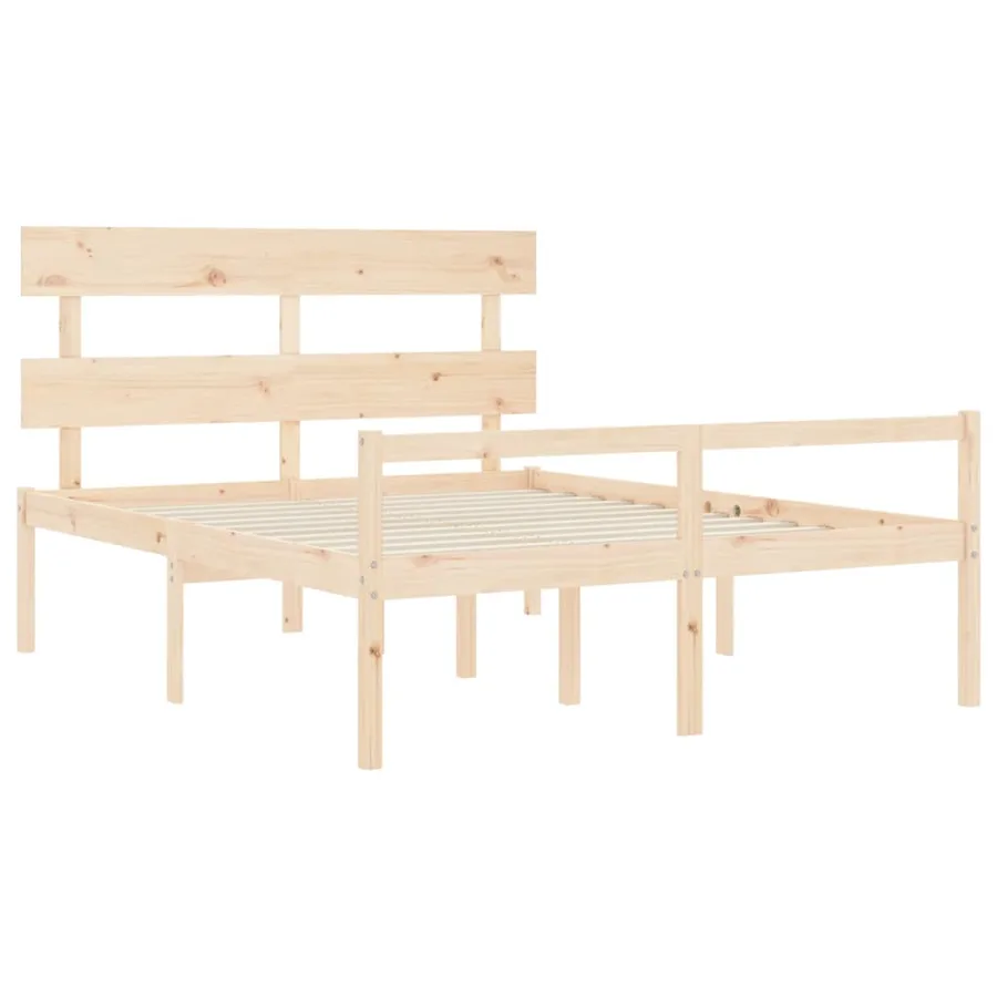 Lit pour personne âgée sans matelas 160x200 cm bois massif - 5