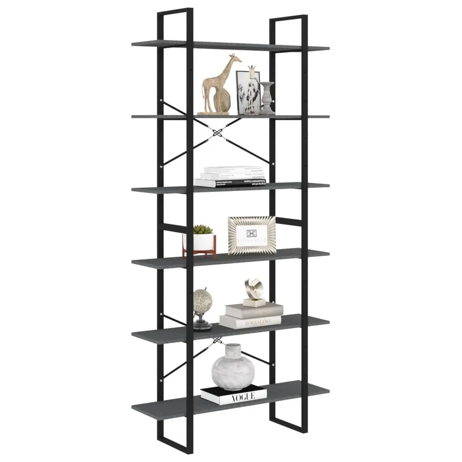 Armoire haute Gris 100x30x210 cm Bois de pin solide - 3