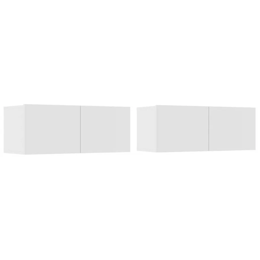 Meubles TV 2 pcs blanc 80x30x30 cm bois d'ingénierie - 2