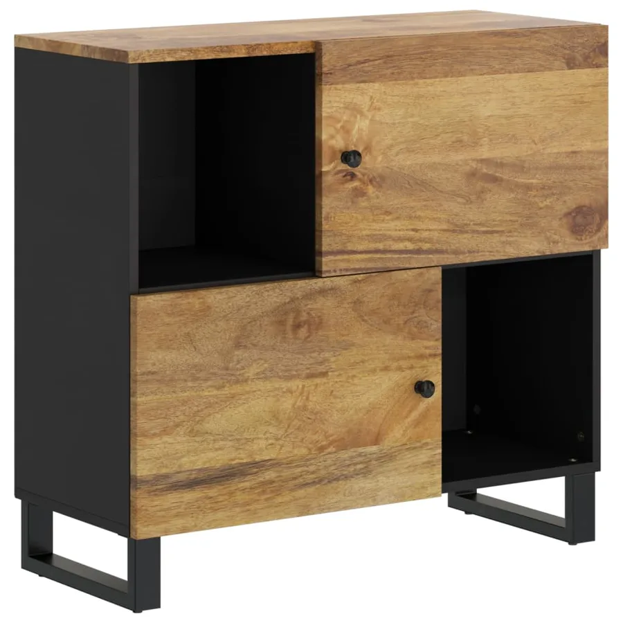 Buffet avec 2 portes 80x33x75 cm bois massif de manguier - 2