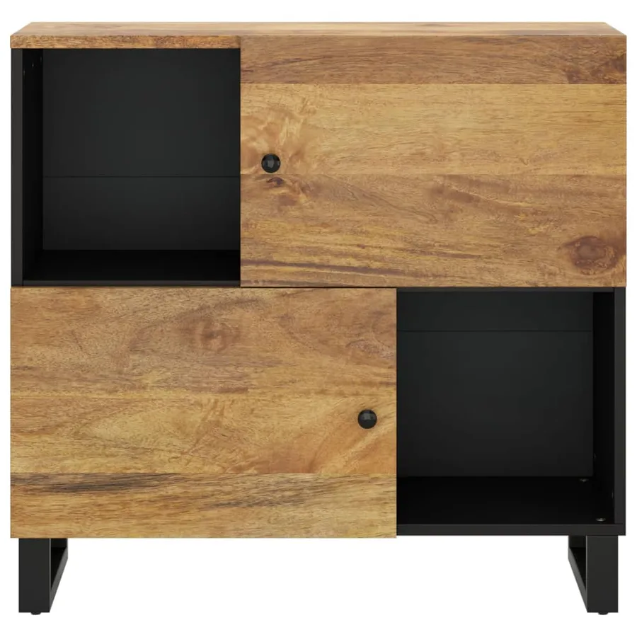 Buffet avec 2 portes 80x33x75 cm bois massif de manguier - 3
