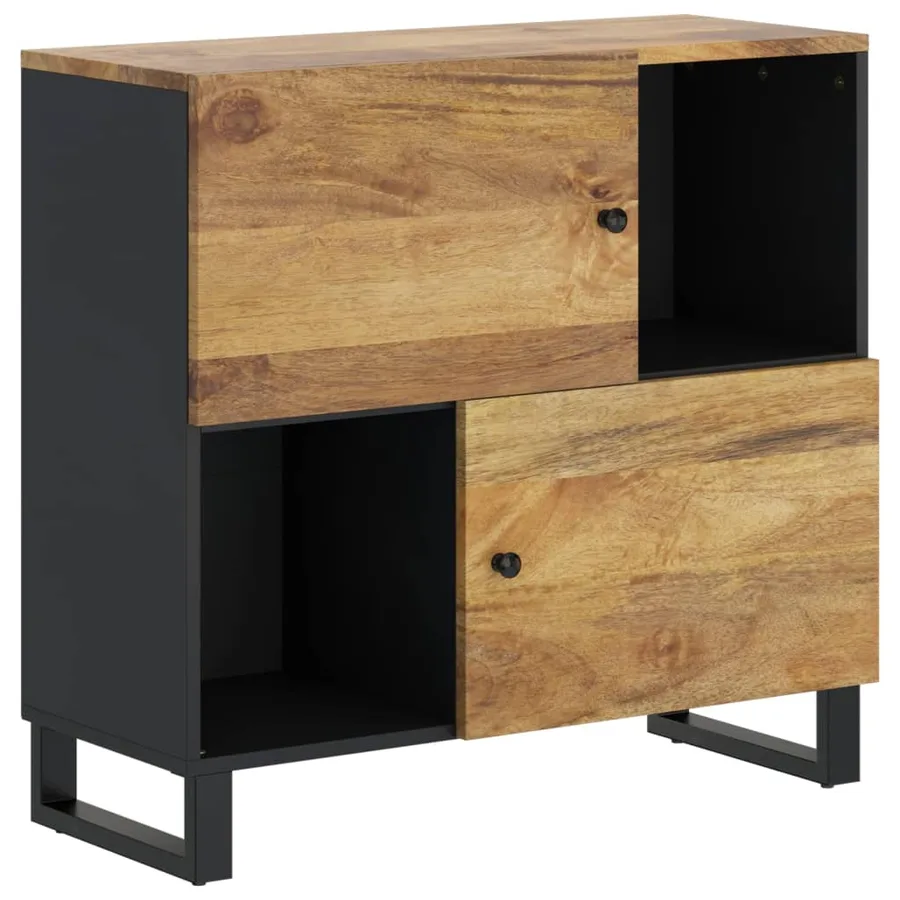 Buffet avec 2 portes 80x33x75 cm bois massif de manguier - 4