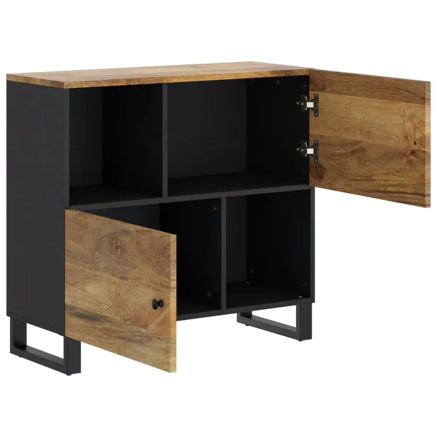 Buffet avec 2 portes 80x33x75 cm bois massif de manguier - 5