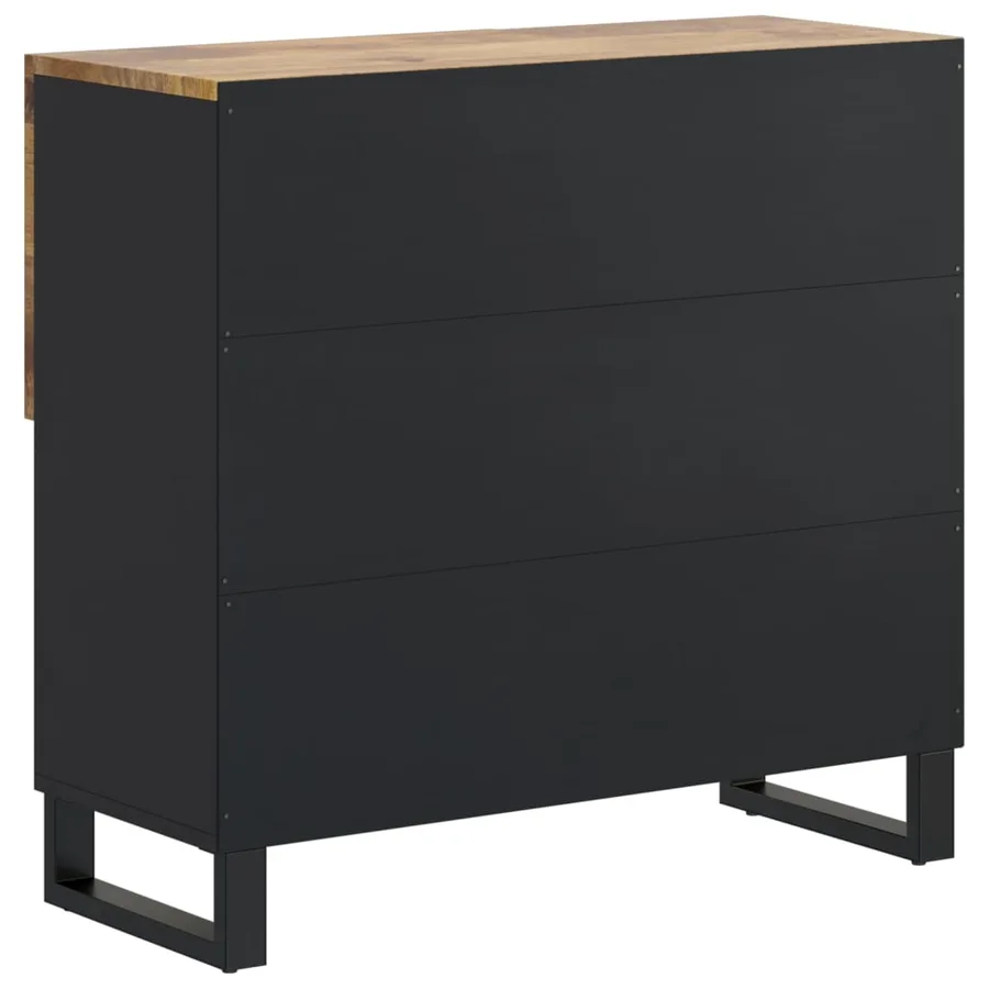 Buffet avec 2 portes 80x33x75 cm bois massif de manguier - 6
