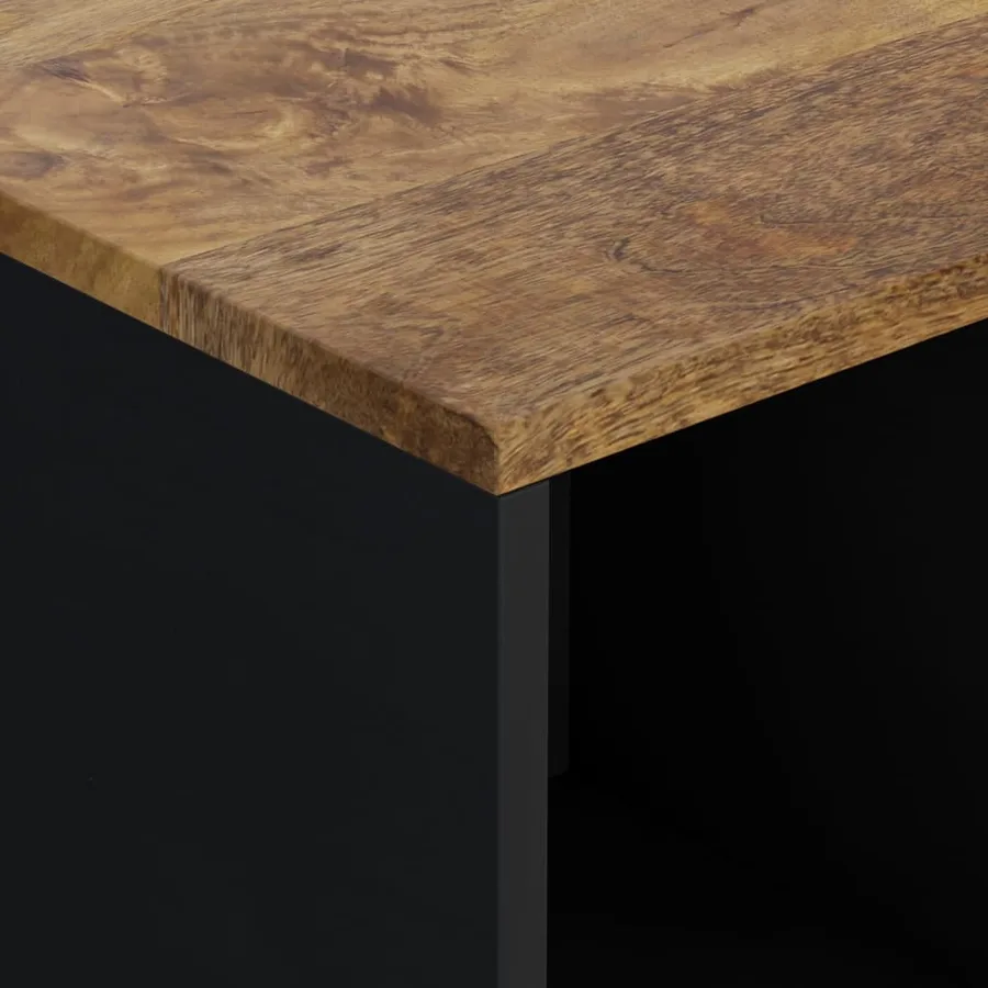Buffet avec 2 portes 80x33x75 cm bois massif de manguier - 7