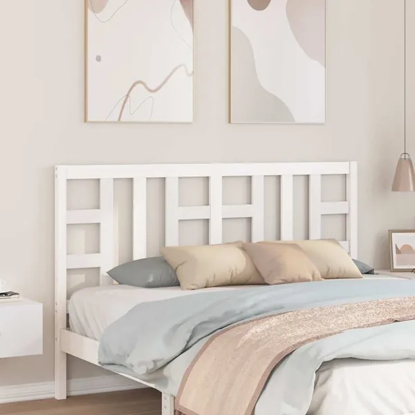 Tête de lit Blanc 156x4x100 cm Bois massif de pin