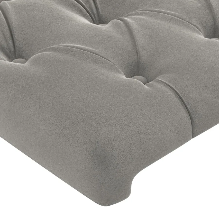 Cadre de lit sans matelas gris clair 90x190 cm velours - 10